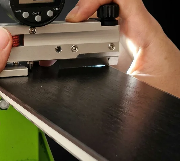 BaseEdge Pro on the steel edge of a ski